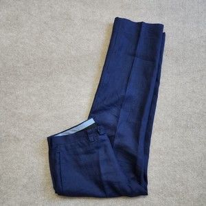 Lauren Ralph Lauren 100% Linen Pants Mens 34x30 Blue Lined Straight Leg